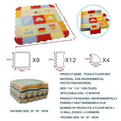 Foam Baby Play Mat with Safety Fence