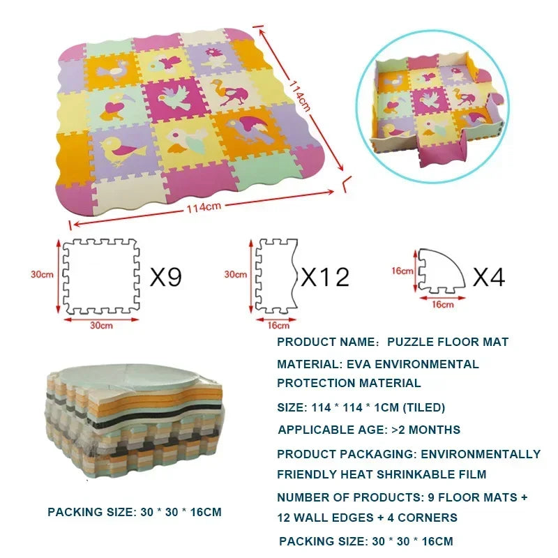 Foam Baby Play Mat with Safety Fence