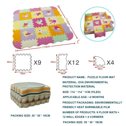 Foam Baby Play Mat with Safety Fence