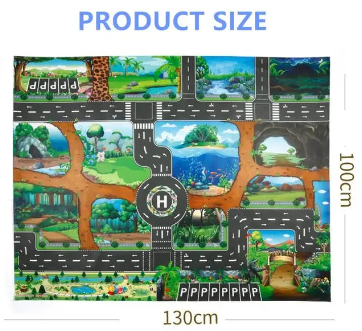 City Traffic Car Park Baby Play Mat Kids Rug