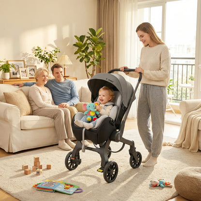 Multi-Functional Foldable Baby Stroller with Adjustable Backrest