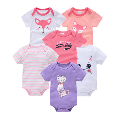 3/6-Piece Cotton Baby Short Sleeve Bodysuit Set