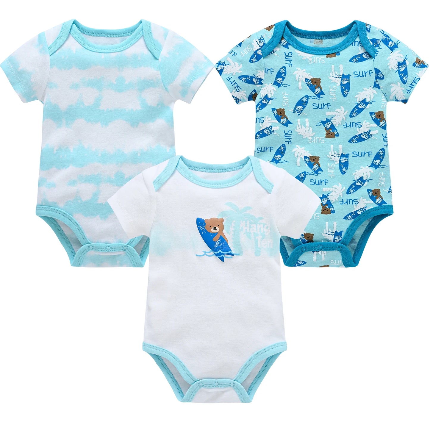 3/6-Piece Cotton Baby Short Sleeve Bodysuit Set