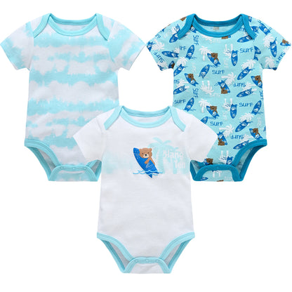3/6-Piece Cotton Baby Short Sleeve Bodysuit Set