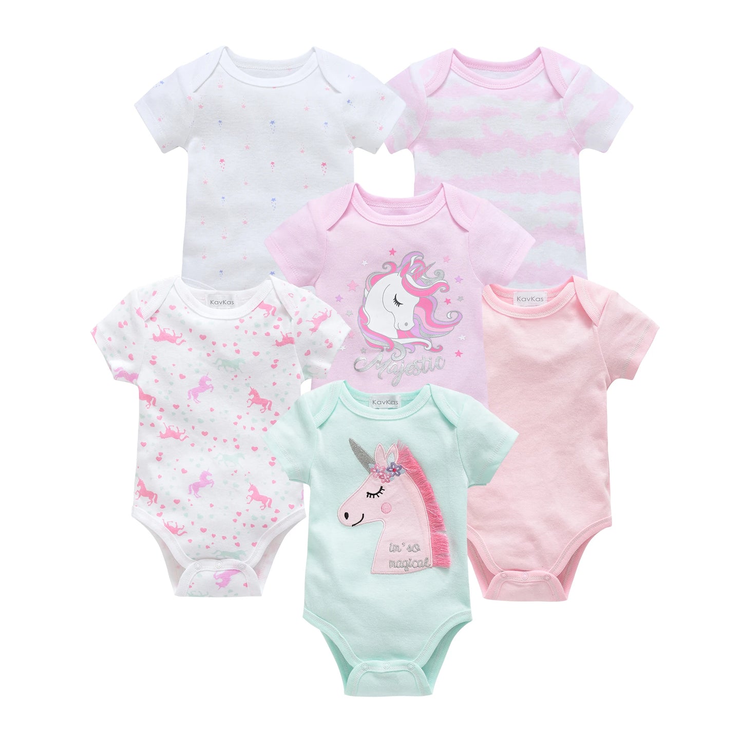 3/6-Piece Cotton Baby Short Sleeve Bodysuit Set