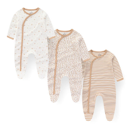 3-Piece Cartoon Cotton Baby Long Sleeve Romper Set
