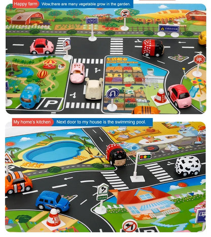 City Traffic Car Park Baby Play Mat Kids Rug