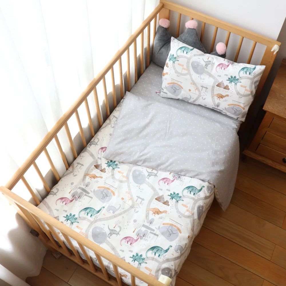 3-Piece Cotton Baby Crib Bedding Set Star Pattern