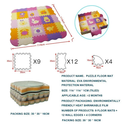 Foam Baby Play Mat with Safety Fence