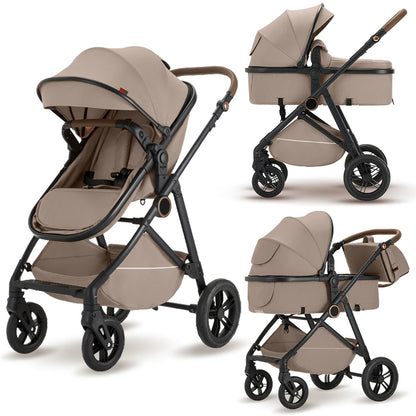 2-in-1 High Landscape Baby Stroller with Canopy