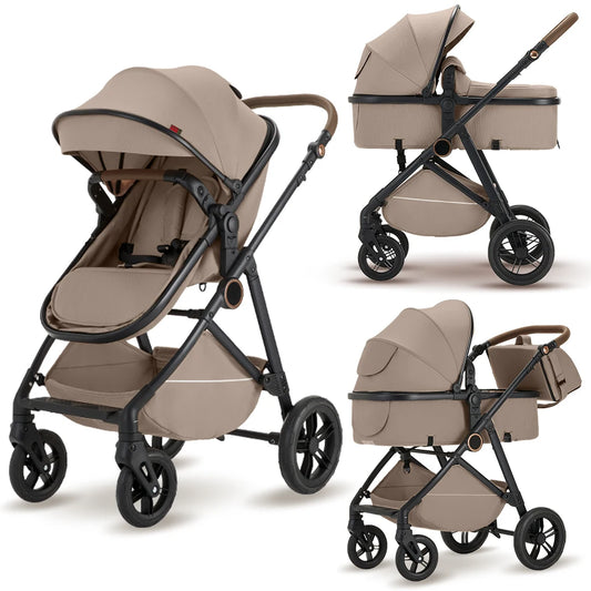 2-in-1 High Landscape Baby Stroller with Canopy