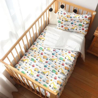 3-Piece Cotton Baby Crib Bedding Set Star Pattern