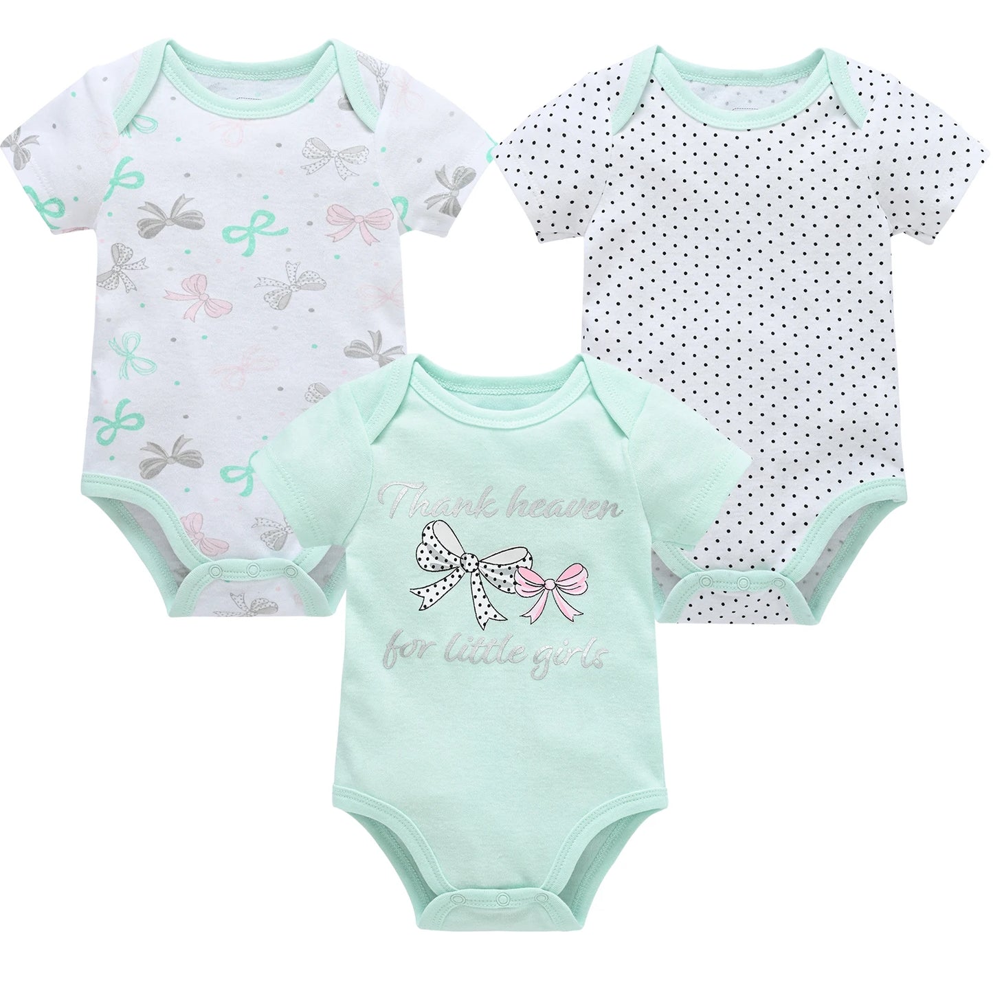 3/6-Piece Cotton Baby Short Sleeve Bodysuit Set