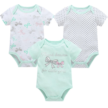 3/6-Piece Cotton Baby Short Sleeve Bodysuit Set